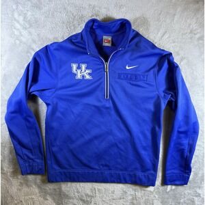 Kentucky Wildcats Sweatshirt Mens Medium Blue NCAA Basketball Nike Quarter Zip